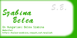 szabina belea business card